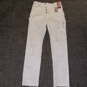 NWT WHITE 501 LEVI JEANS